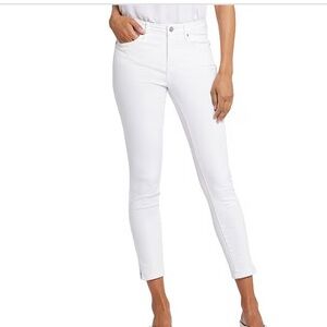 NYDJ Ami Stretch Denim Skinny Leg Jeans Optic White High Rise Size 12